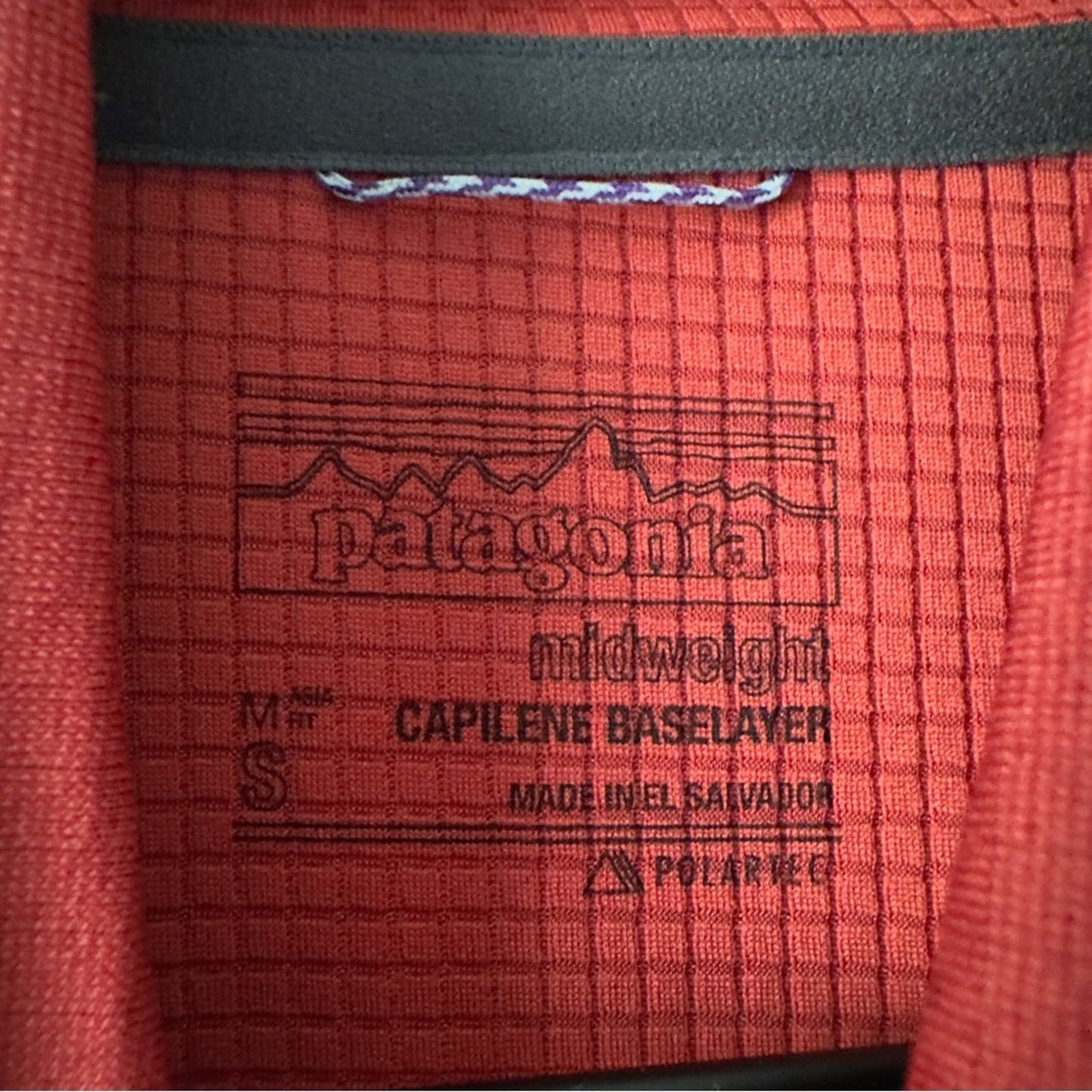 Patagonia Midweight Capilene Baselayer Red Pullover Long Sleeve High Neck Active