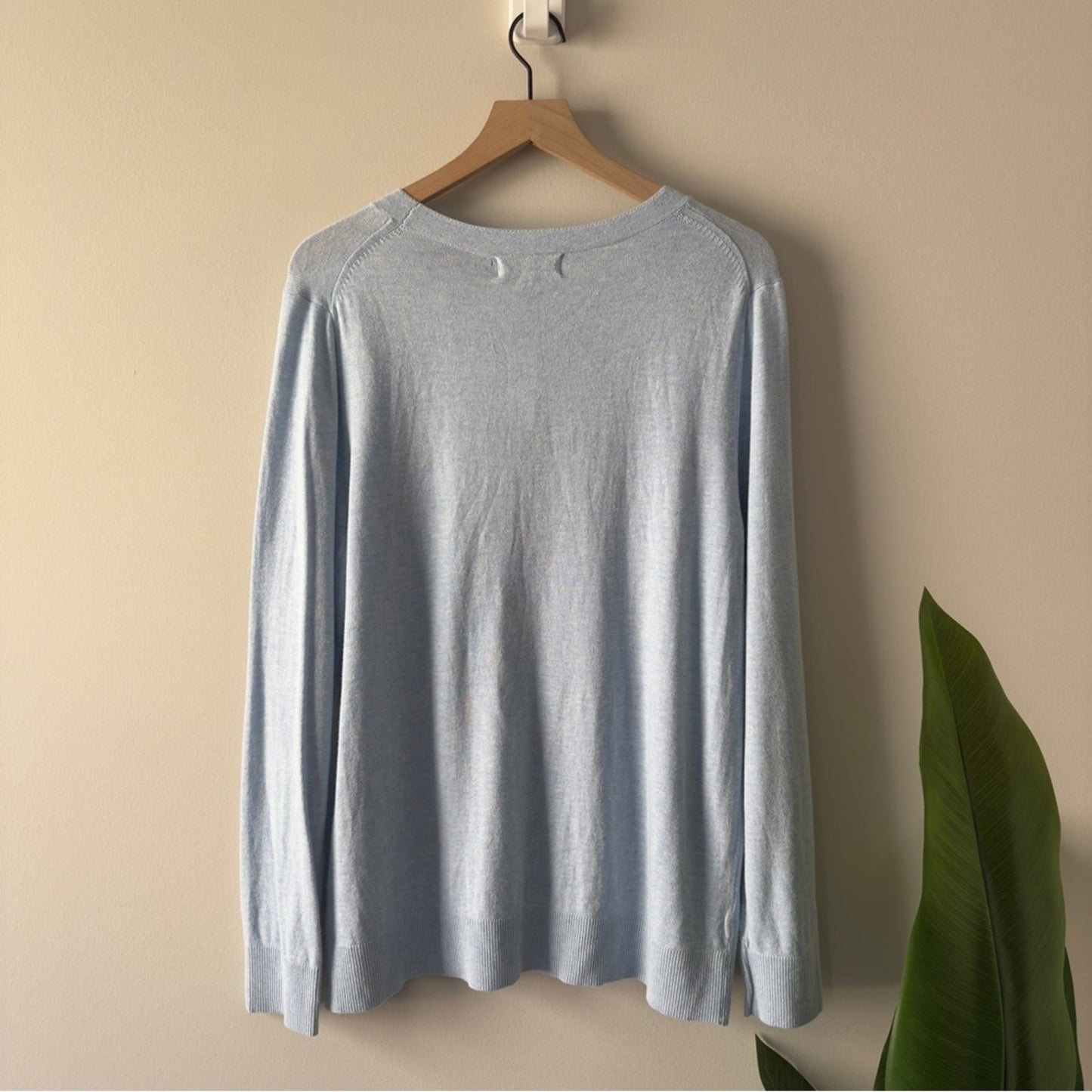 Banana Republic Light Blue Crewneck Sweater long sleeve Forever Yarn Cotton NWT