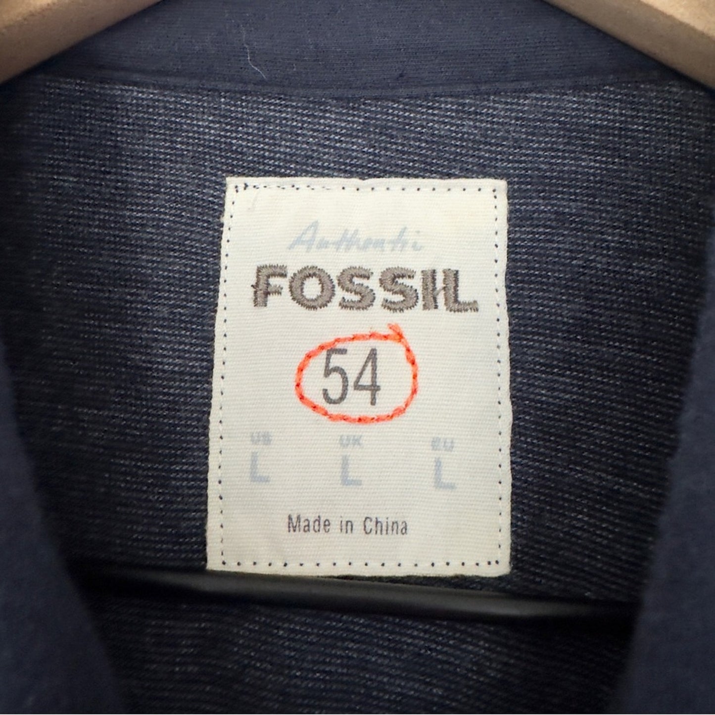 Fossil Snap Front Button Down Collared Shirt Western Cowboy Pockets Long Sleeve