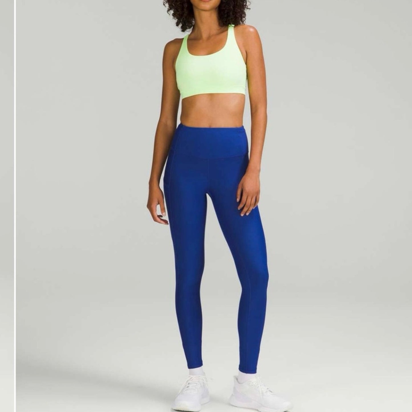 Lululemon Fast and Free High-Rise Fleece Tight 28" in Psychic Leggings Blue Logo