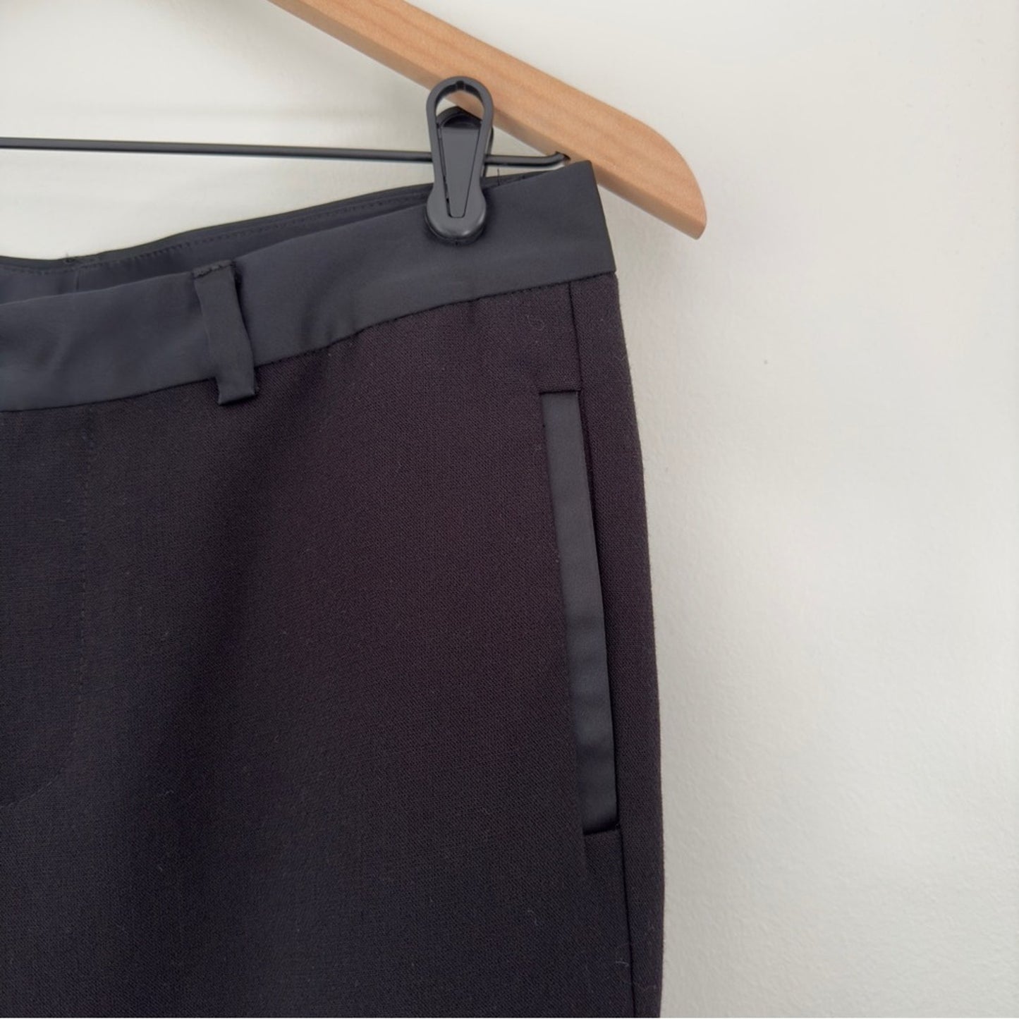 Madewell Satin Waist Pockets Business Casual Pants Belt Loops Black Office Work