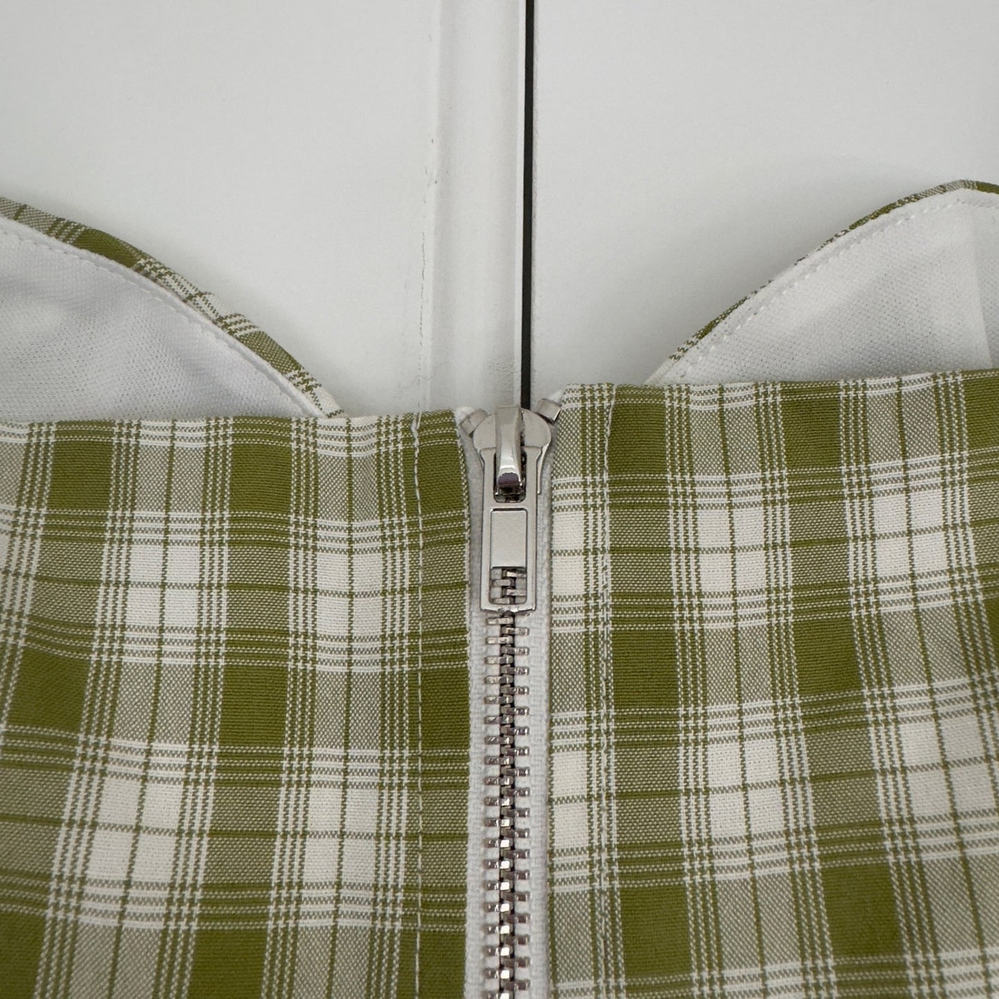Princess Polly Tuscan Top Green plaid adjustable spaghetti strap sweetheart neck