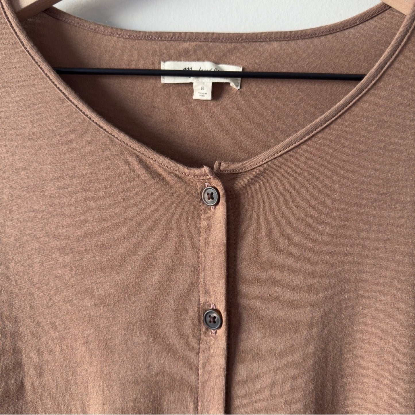 Madewell Earthy Brown Long Sleeve Duster Cardigan Button Down Solid Minimalist S
