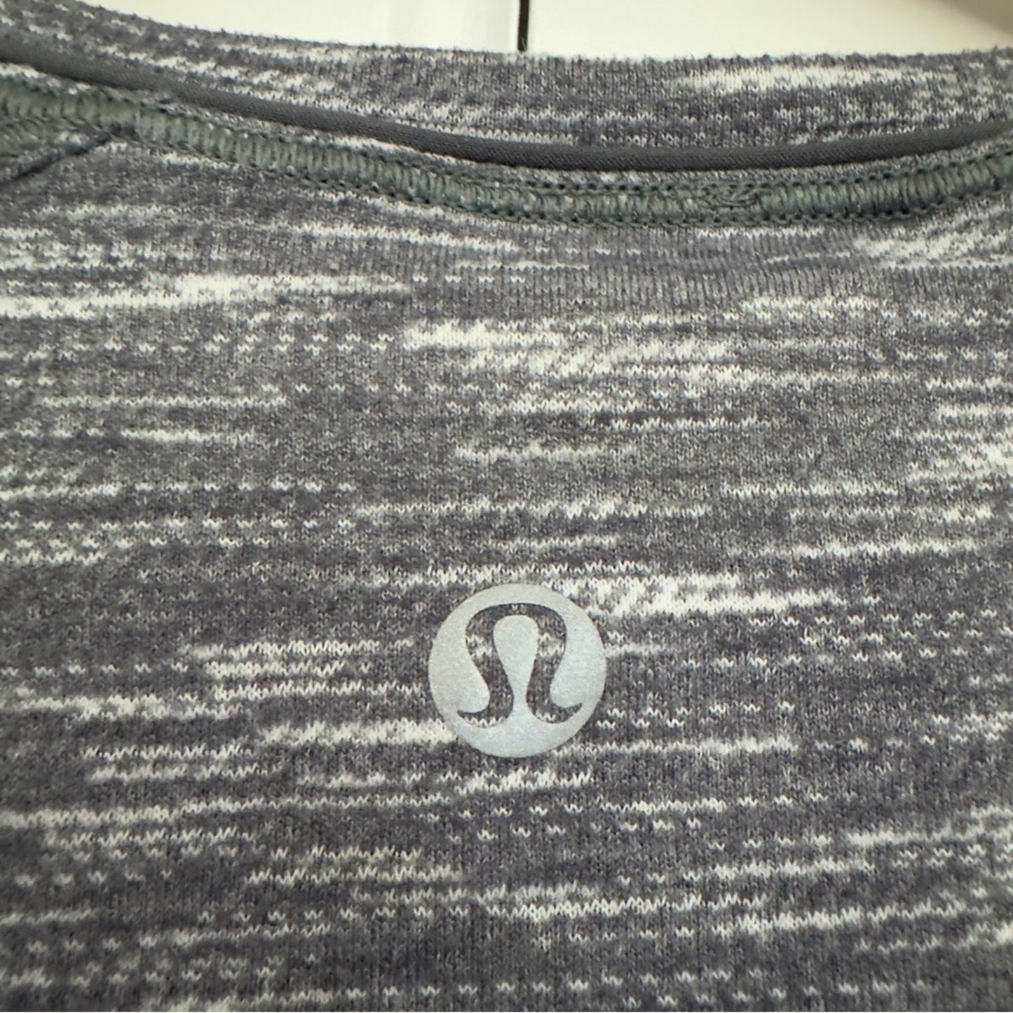 Lululemon Another Mile Short Sleeve gray white training lightweight stretch crew