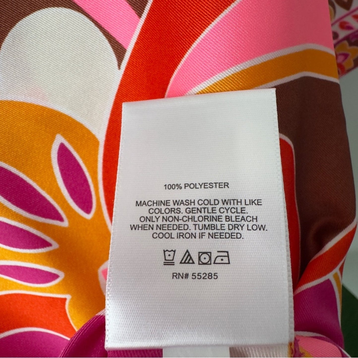 Express Pink and Orange Patterned Set Vibrant Button Down Top elastic tie shorts
