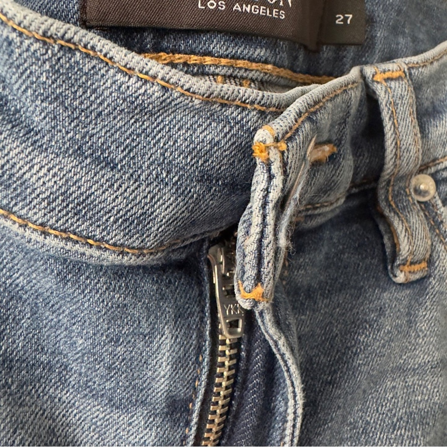 Hudson Nico Straight Jeans Blue Classic Denim distressed cotton blend stretch 27