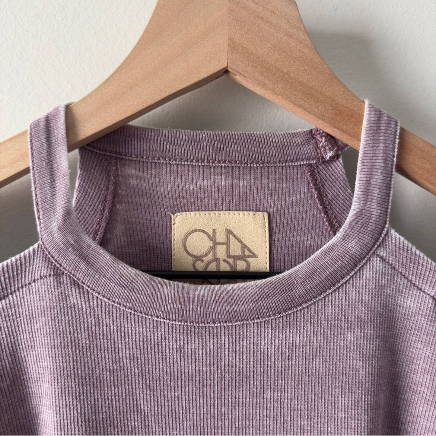 Revolve Chaser Vintage Rib Strappy Long Sleeve Open Shoulder Shirttail Tee Top M