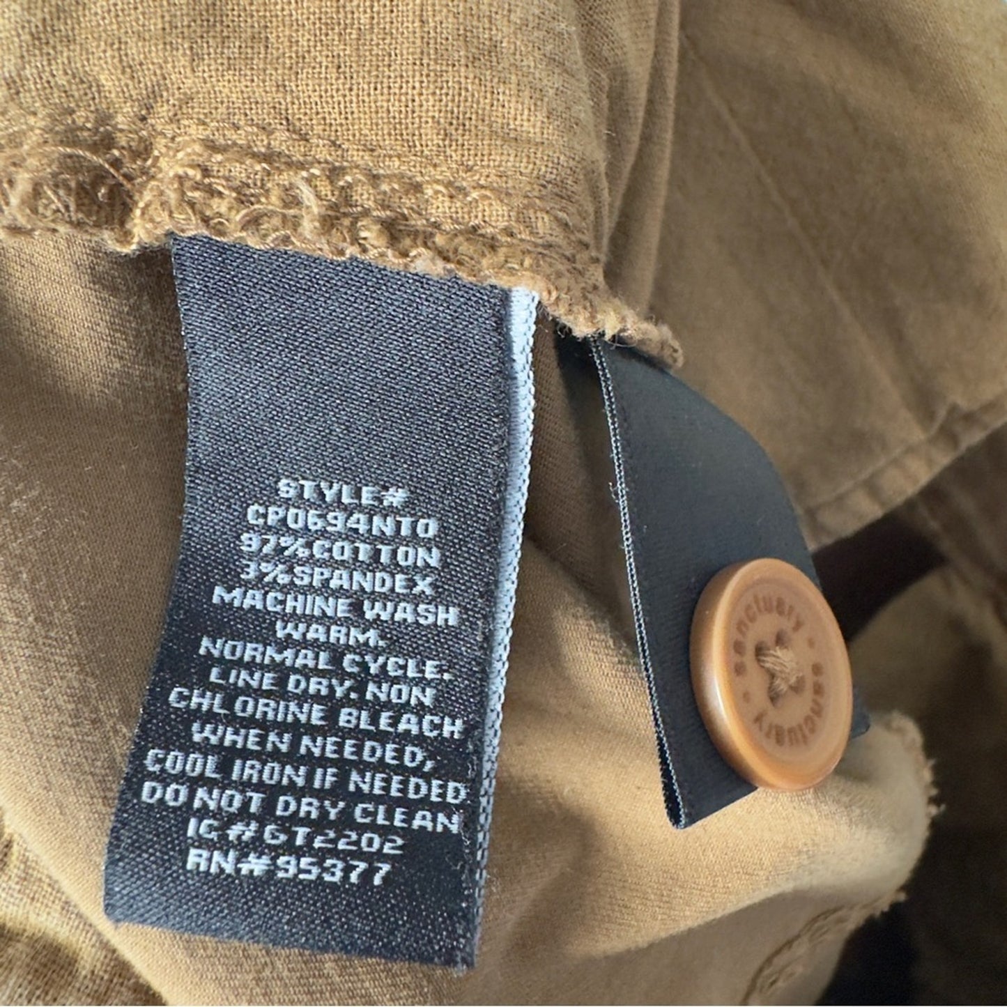 Anthropologie Sanctuary Casual Tan Cargo Jogger Pants Cropped Y2K Capri Pockets