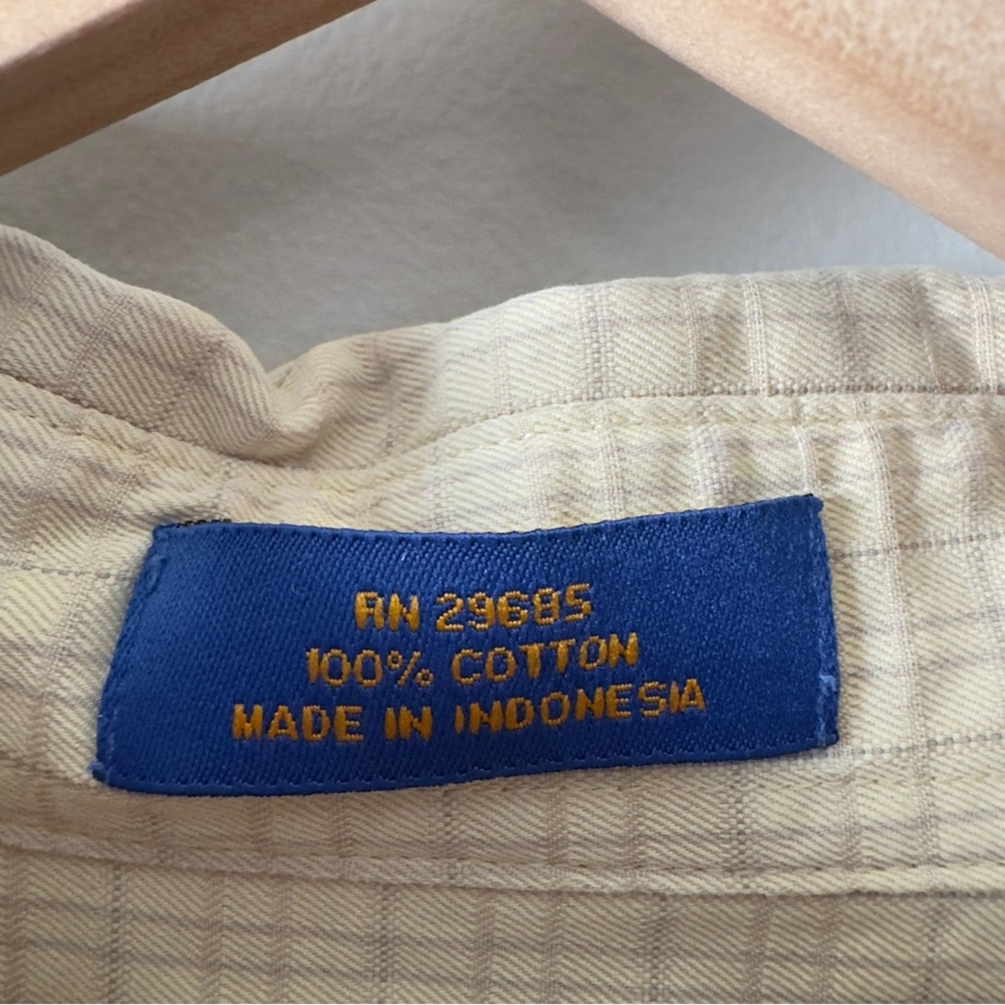 Pendleton 100% Cotton Men's light yellow Short Sleeve Button Down Shirt plaid L