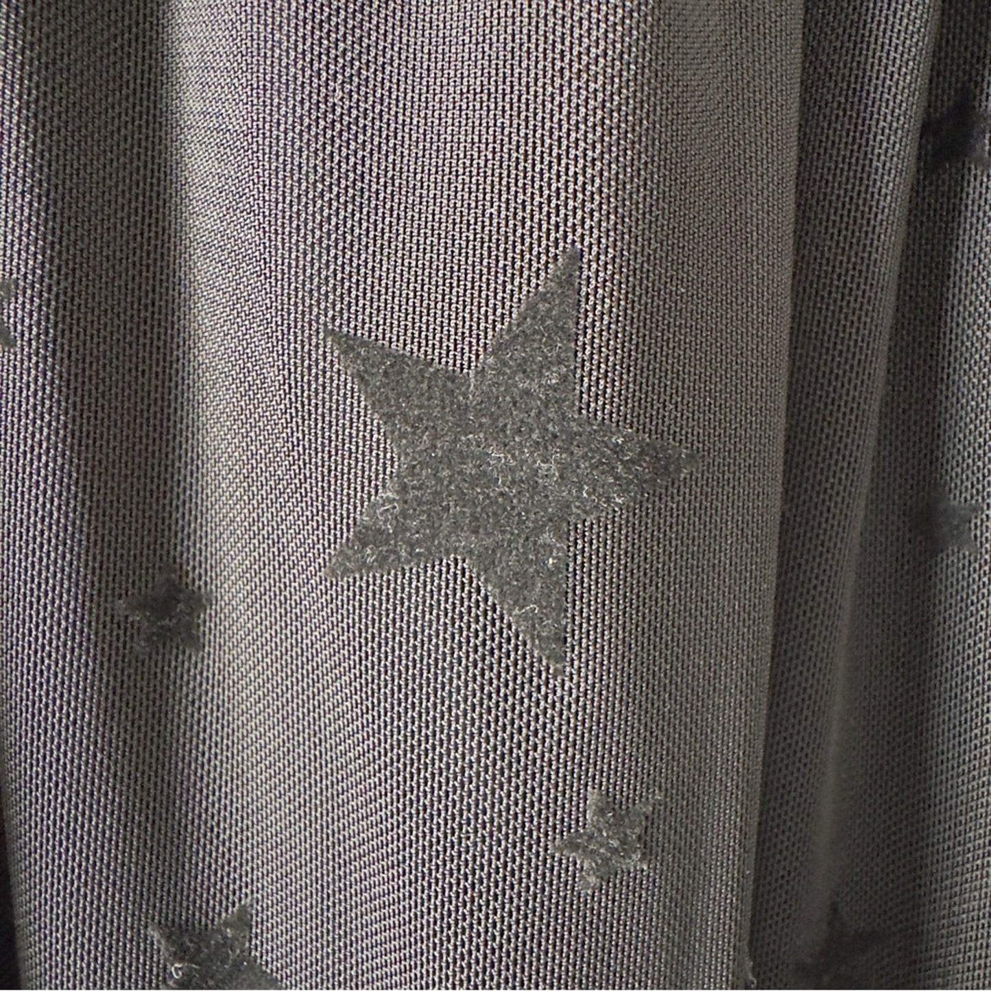 Anthropologie Maeve Star Print Black Off-Shoulder Stars Top Smocked Mesh Stretch