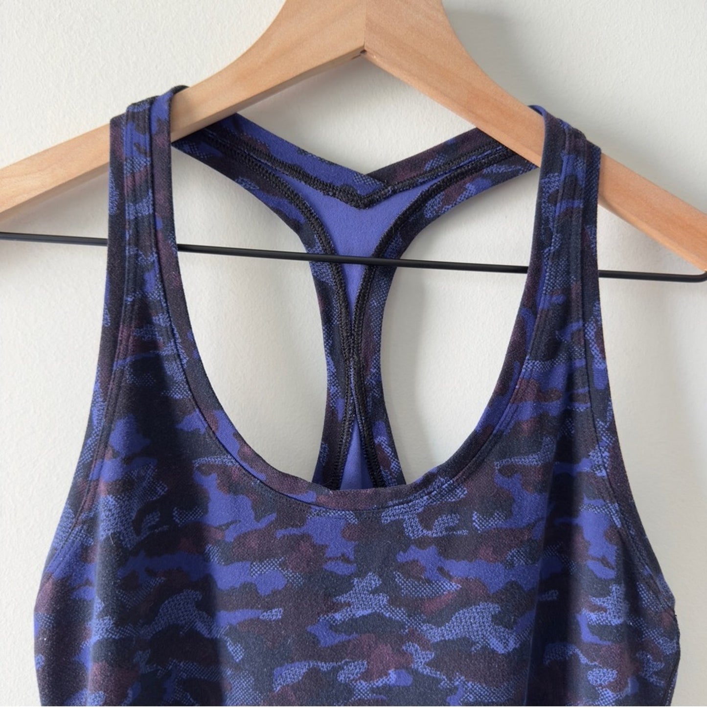 Lululemon Cool Racerback II in Mini Hounds Camo Emperor Blue Black Tank Top Yoga