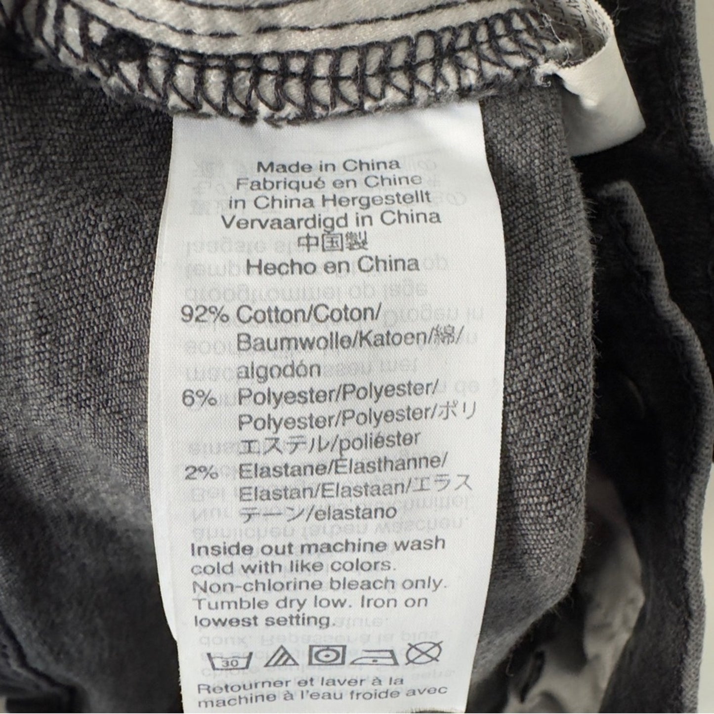 Madewell Cali Demi-Boot Jeans gray button fly stretch pockets cotton blend logo