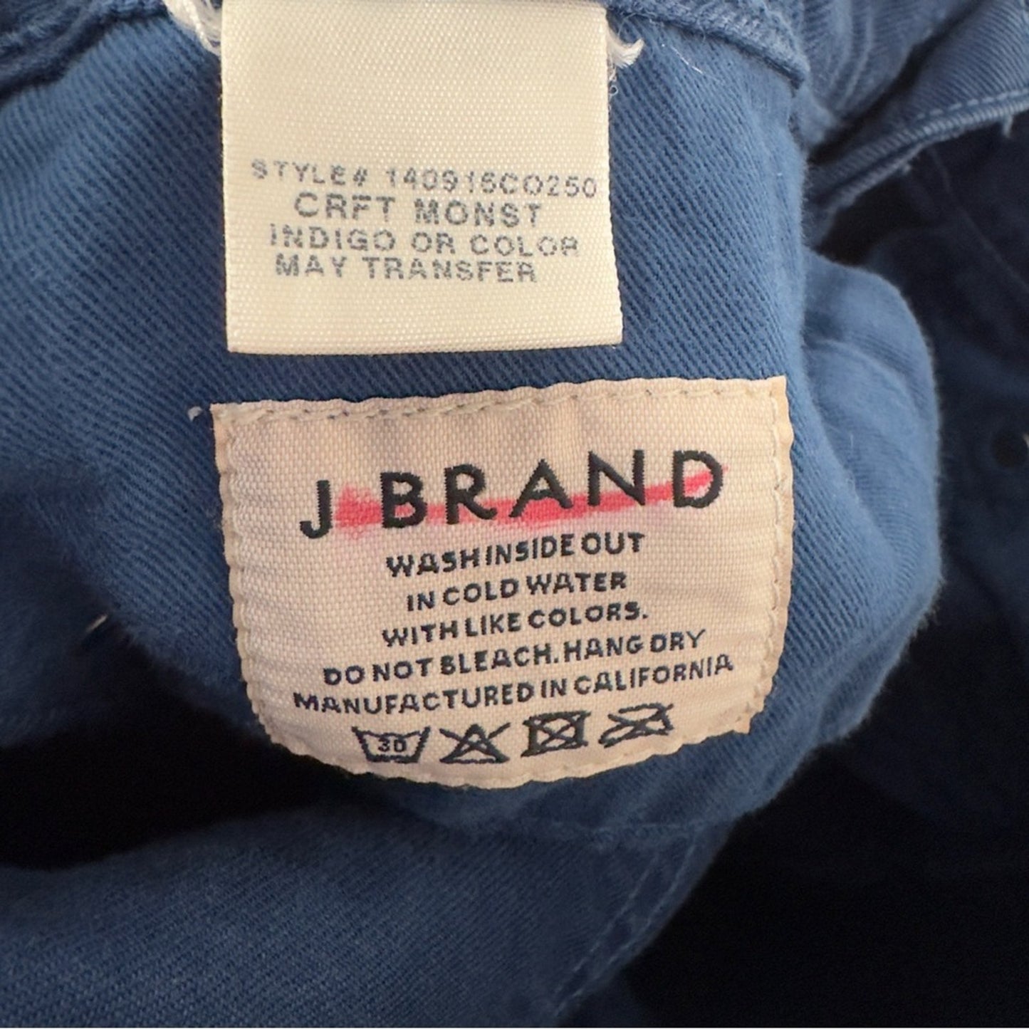 J Brand Kane Slim Straight Leg Jeans Blue zip button casual denim made in USA 30