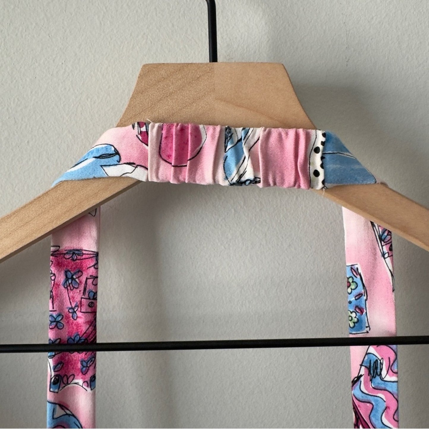 Vintage 90s–2000s Danny & Nicole Pink Patterned Halter Dress Girly Makeup Print
