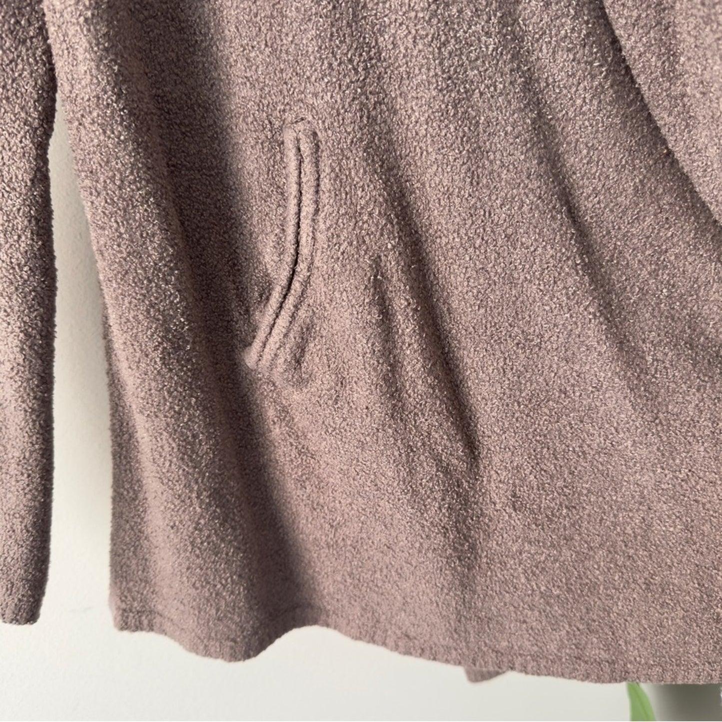 Barefoot Dreams Cozy Brown Open-Front Cardigan Long Sleeve Pockets Soft Winter S