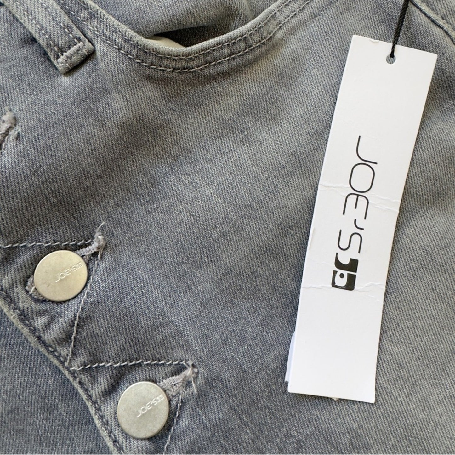 Joe’s The Luna High Rise Cigarette Crop Jeans Gray button fly skinny pockets NWT