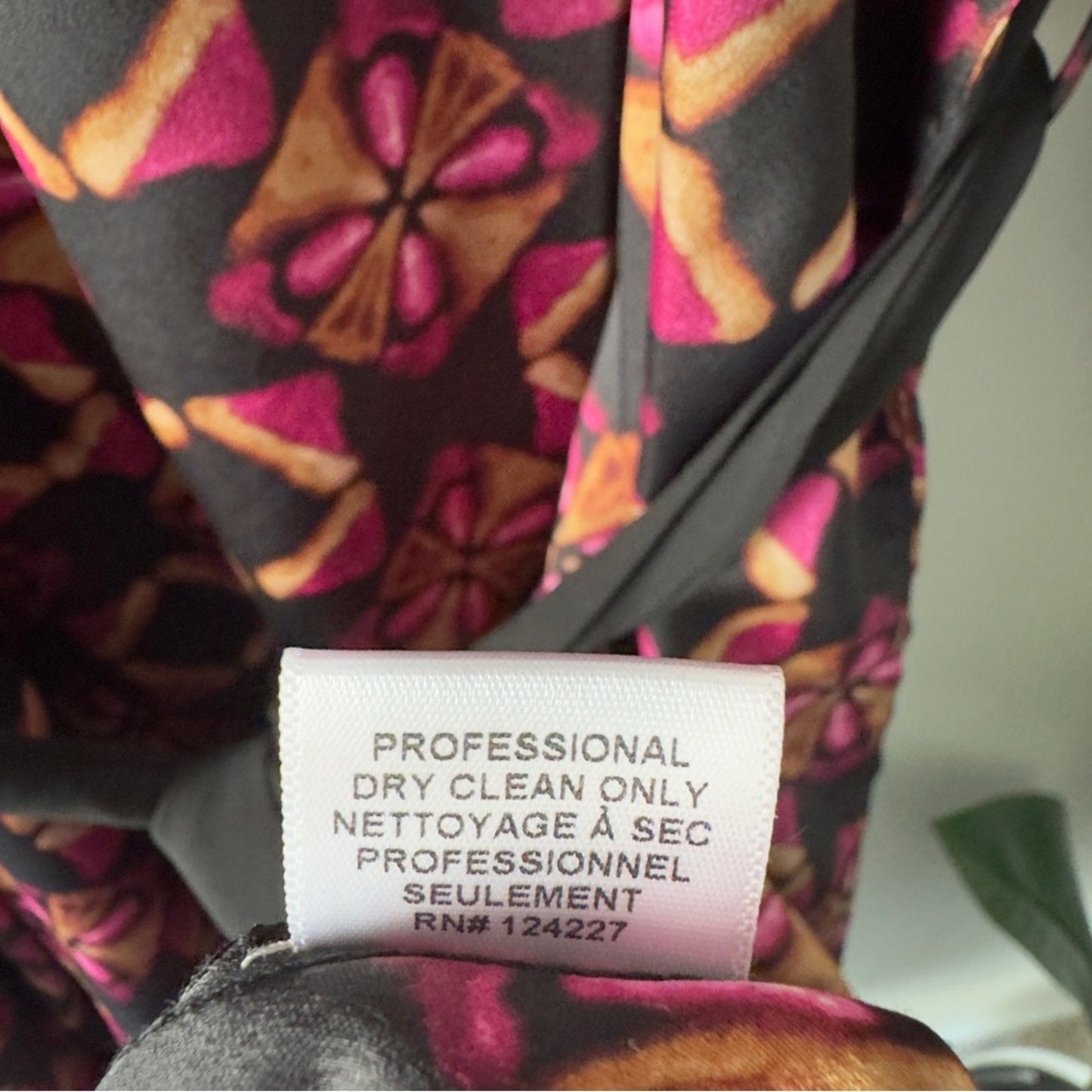 Misa Los Angeles Floral Wrap Dress Robe Long Sleeve Tie Waist Made in USA XS EUC