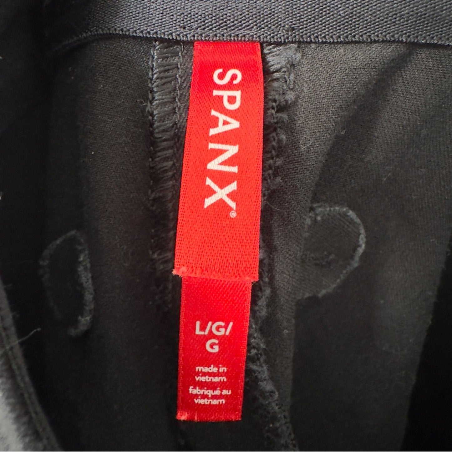 SPANX Black Stretch Chinos straight leg solid back pockets cotton casual elastic