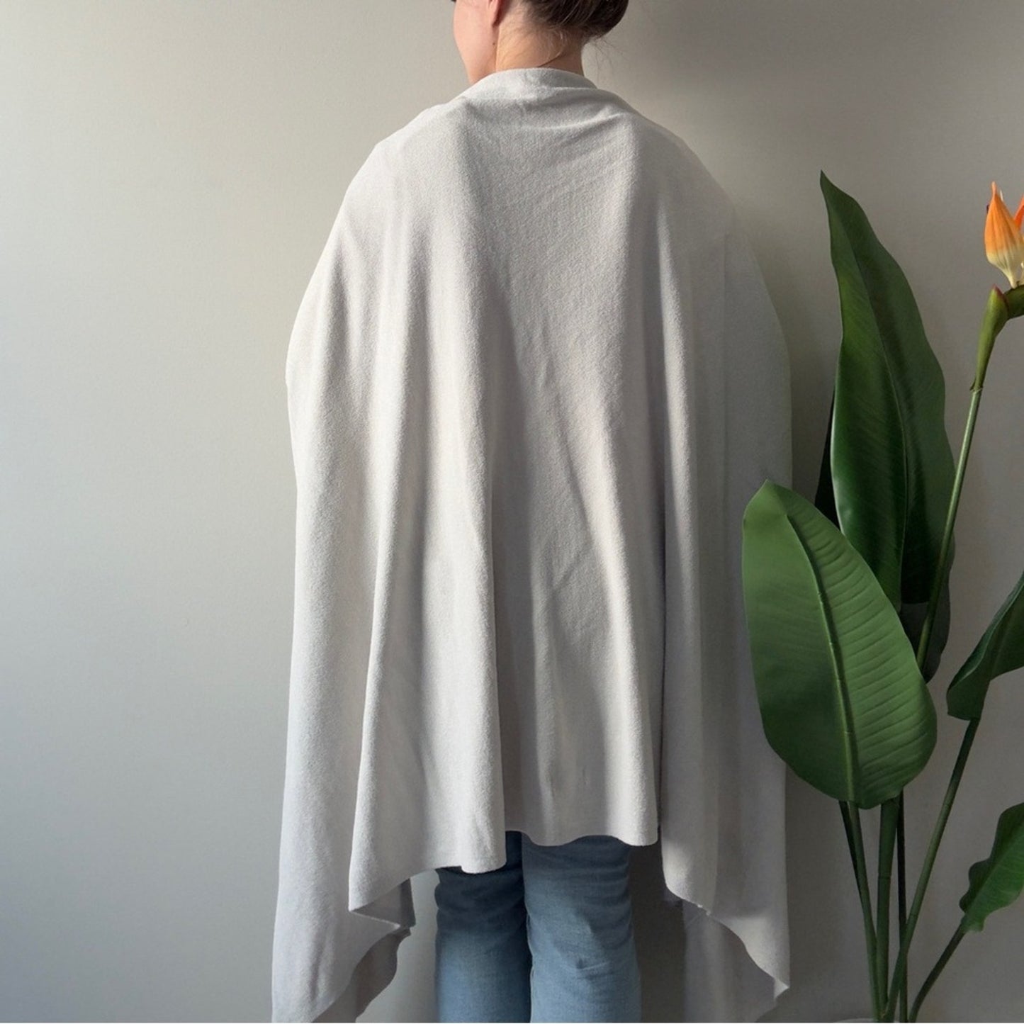 Barefoot Dreams CozyChic Ultra Lite Off-white Long Cardigan Open Front Soft 2X