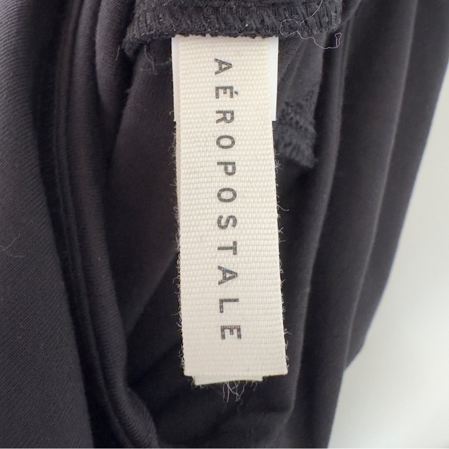 Aeropostale Aero Foldover Flare Leggings Black Pants Solid stretch adjustable S