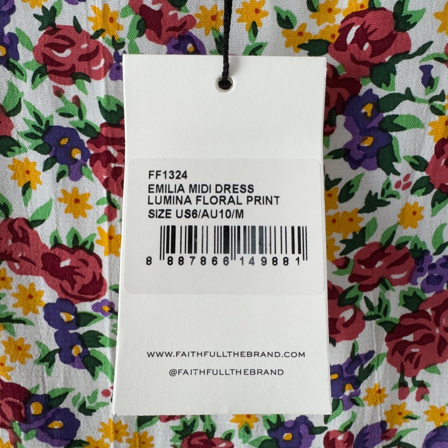 Faithfull the Brand Emilia Midi Dress in Lumina Floral Print grandmacore ruffle