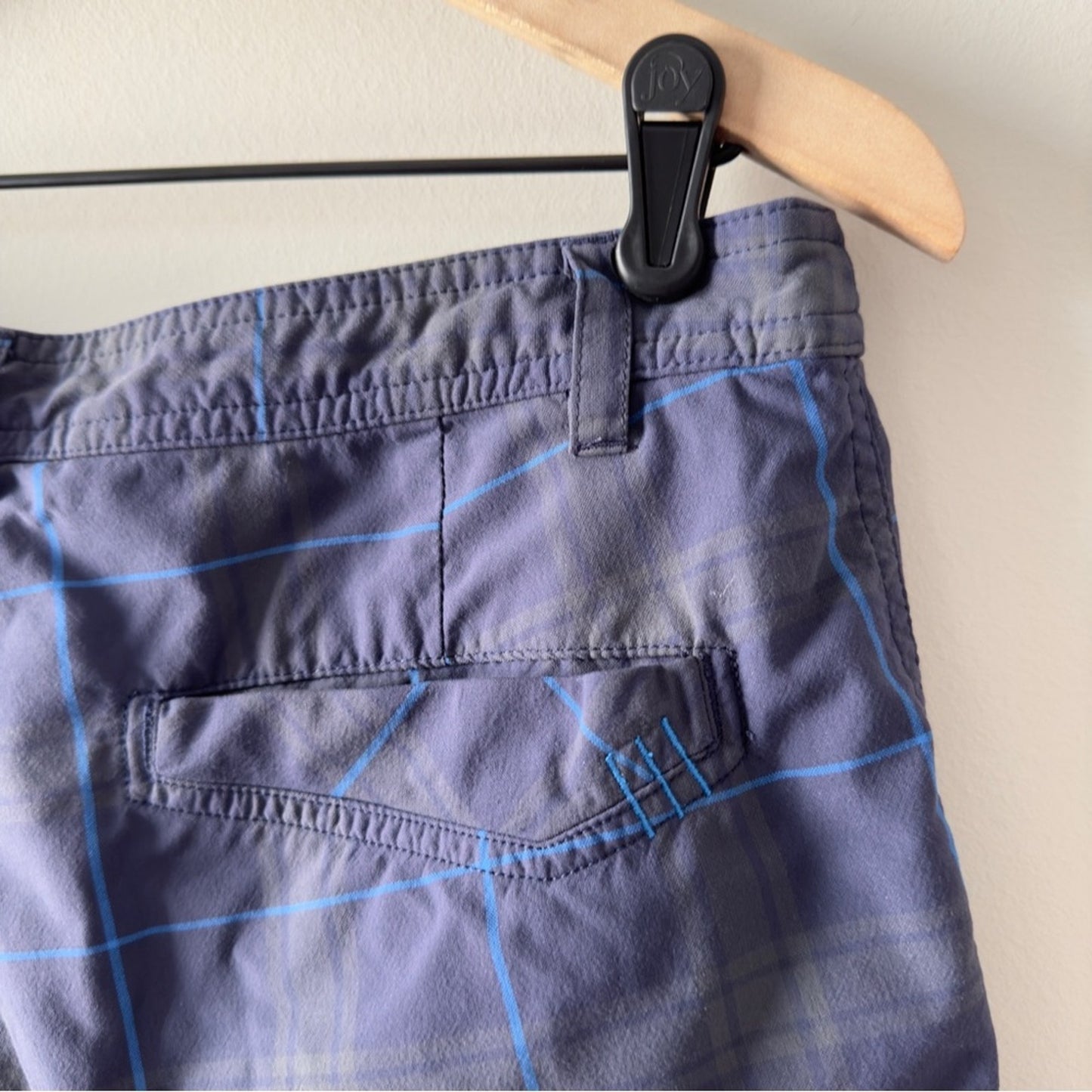 Lululemon men’s athletic golf shorts plaid kahuna pockets belt loops zip button
