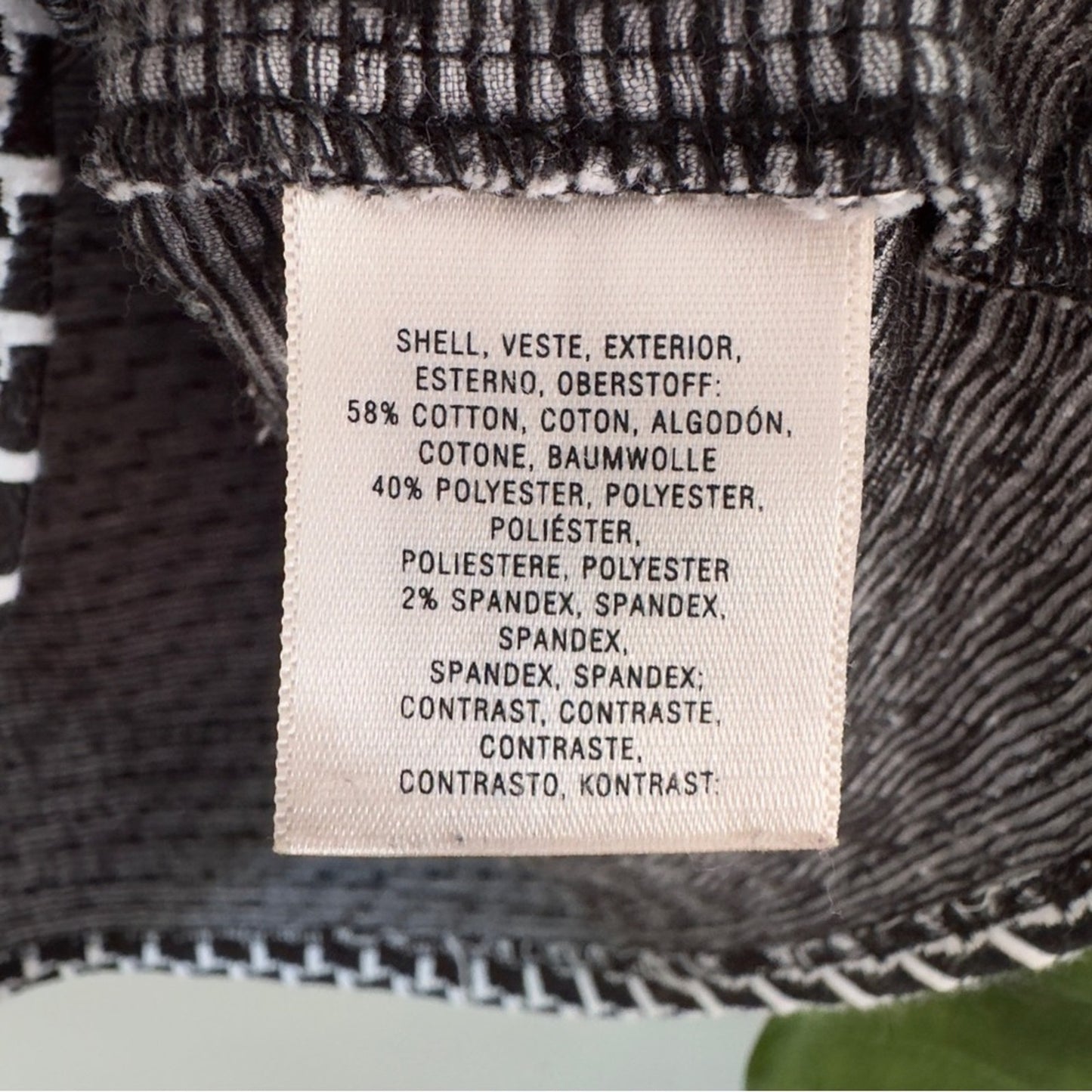 Anthropologie Postmark Basketweave Short Sleeve Tunic Top Black White Stretch S