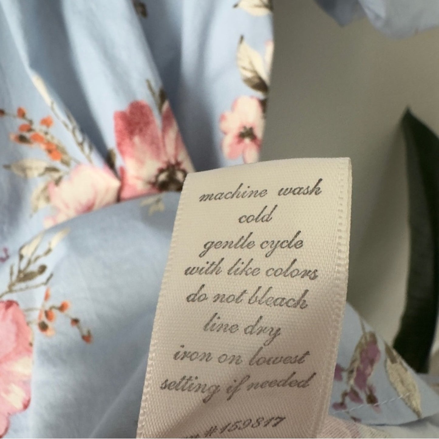 Altar’d State Floral Blue Puff Sleeve Mini Dress Scoop Neck Cutout Smocked Back