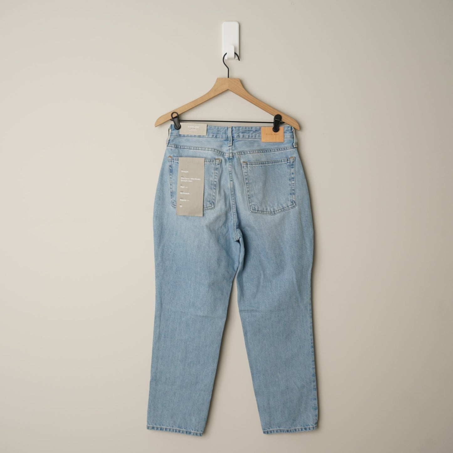 Everlane The Curvy '90s Cheeky Straight Jean Vintage Sunbleached Blue Button Fly