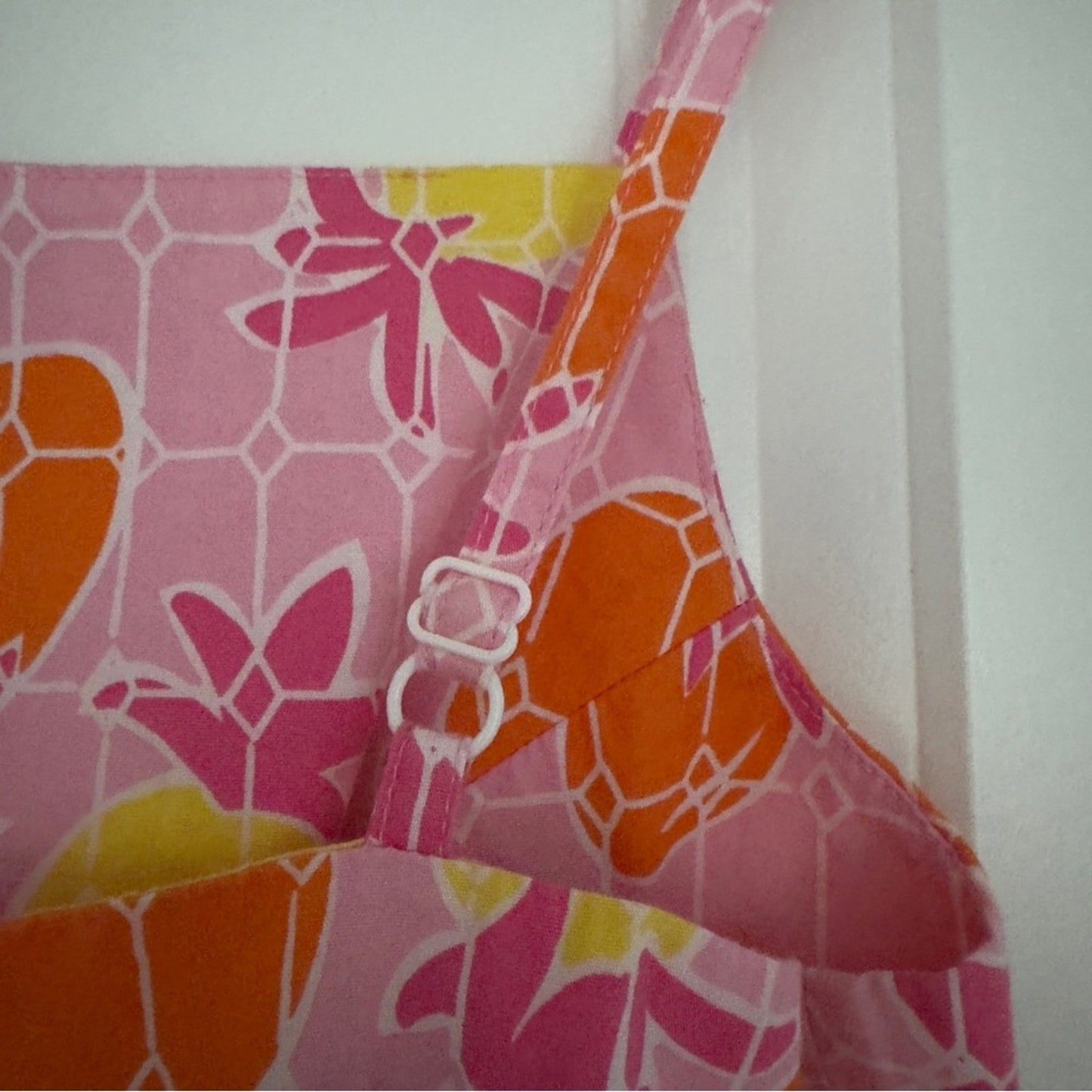 Lilly Pulitzer Vintage White Label Pineapple Dress Adjustable Spaghetti Straps 0