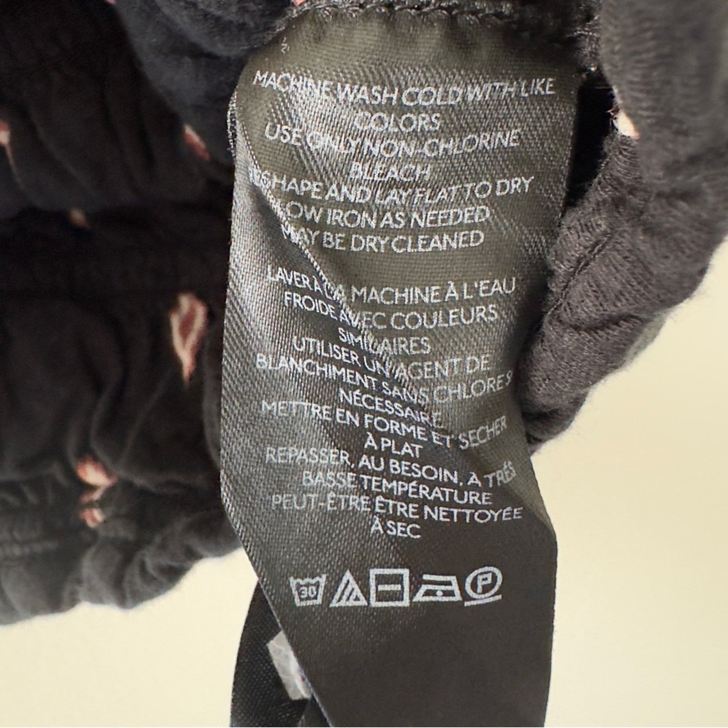 Anthropologie Smocked Tube Top 100% Cotton Chic Black Strapless Pattern Smock M