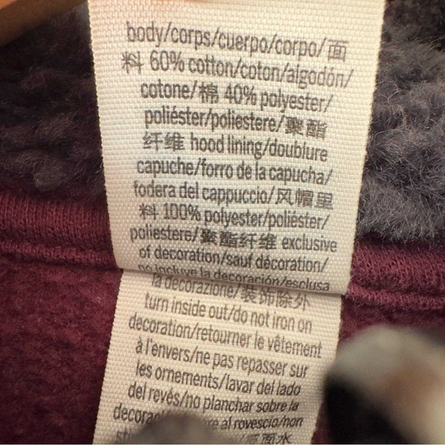 PINK Victoria's Secret Burgundy Full Zip Hoodie Sequin Dog Fleece Hood Jacket XS