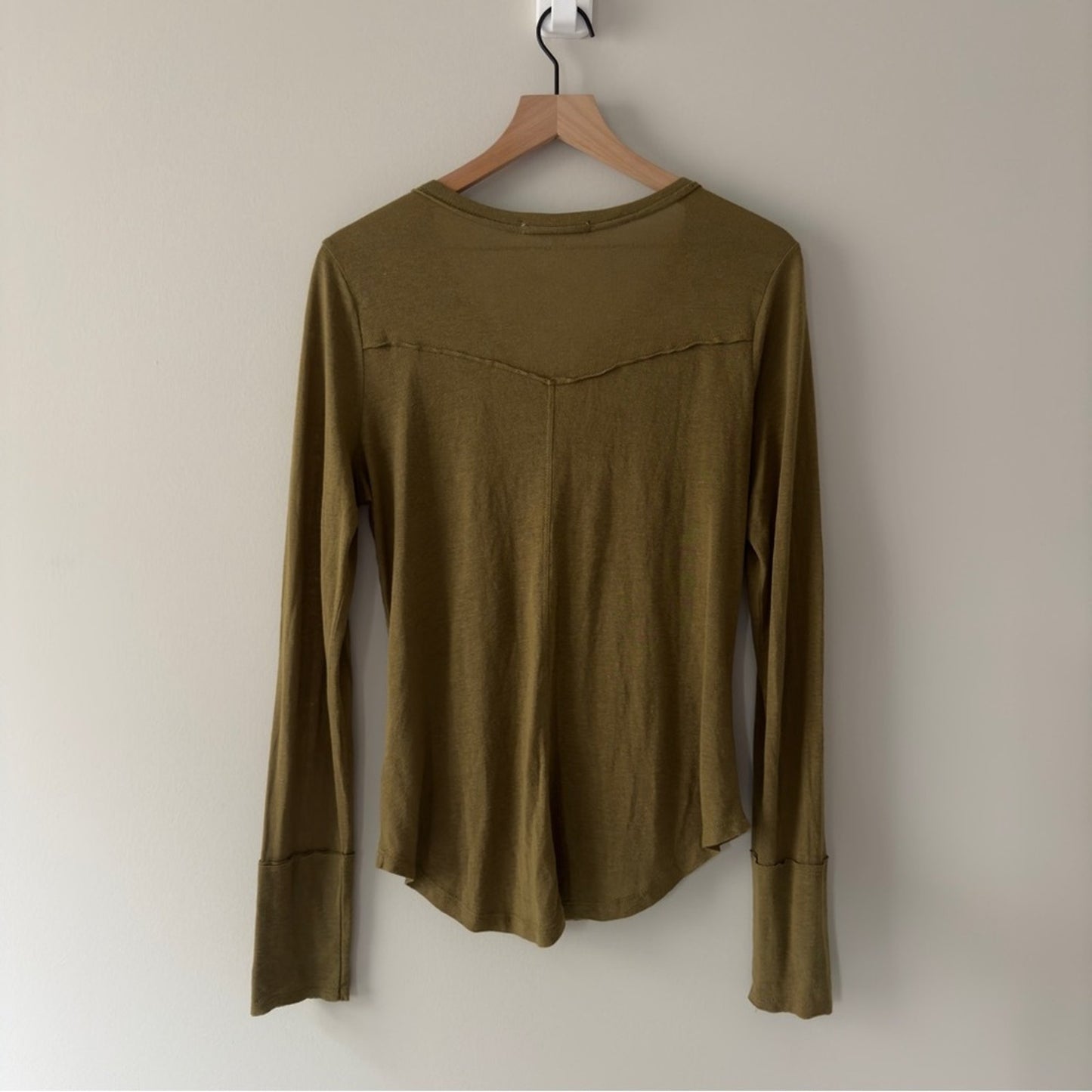 Young Fabulous & Broke Button Down Shirt Linen Blend Front pocket long sleeve S