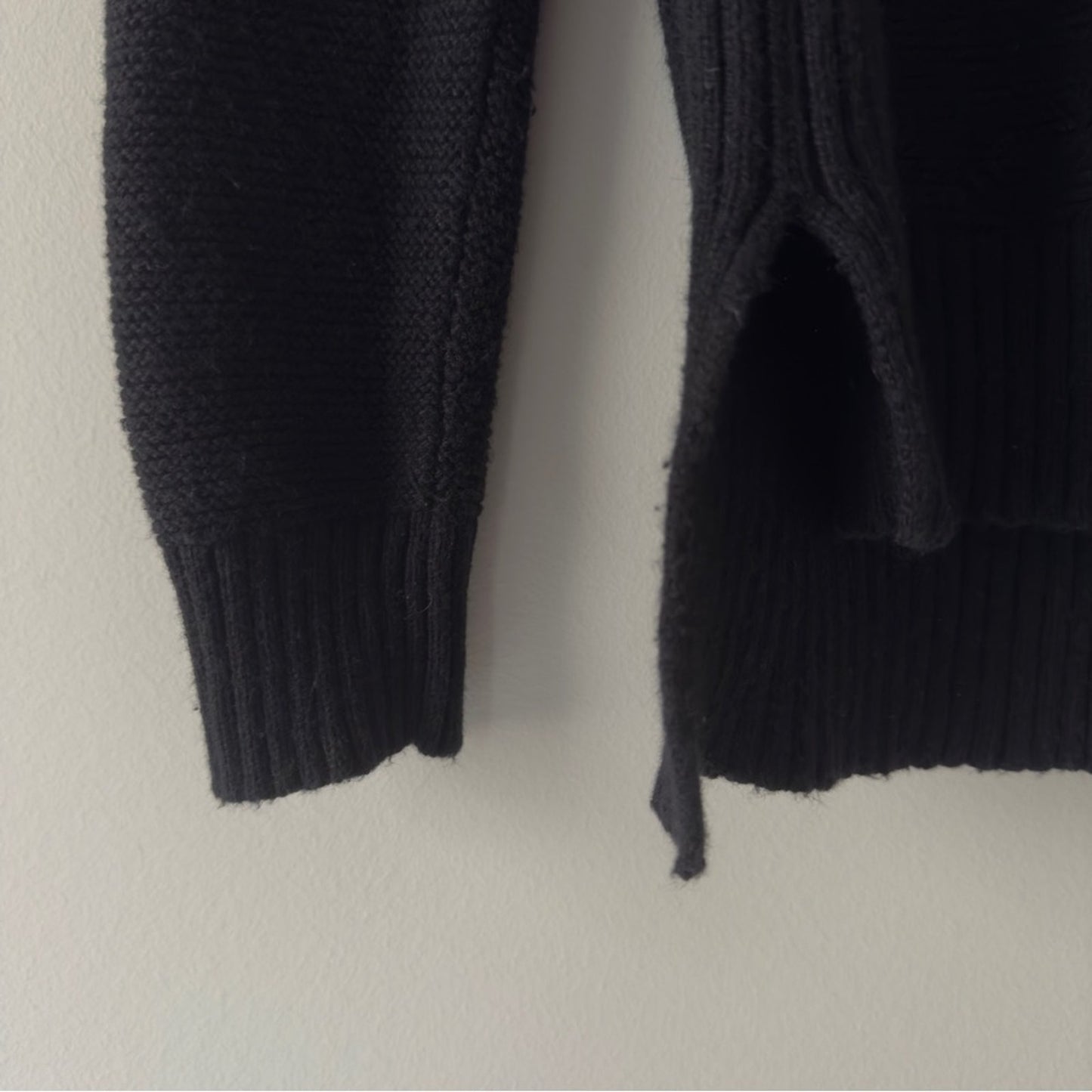 Madewell Tight Knit Pullover Sweater Cotton Blend Long Sleeve Crew Neck Black