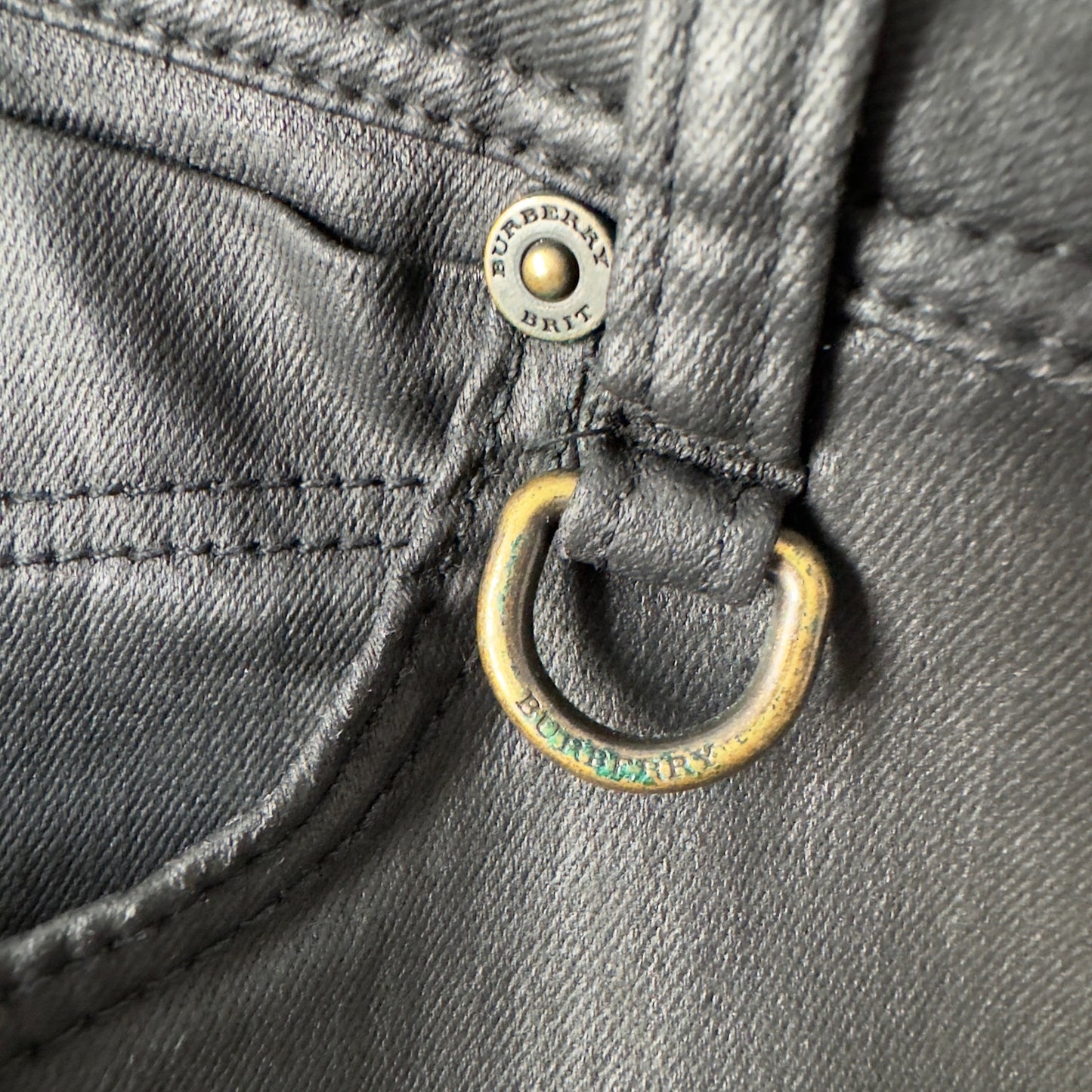 Burberry Brit Westbourne Skinny Ankle Pants Faux Leather Zip Button  5-Pocket 32