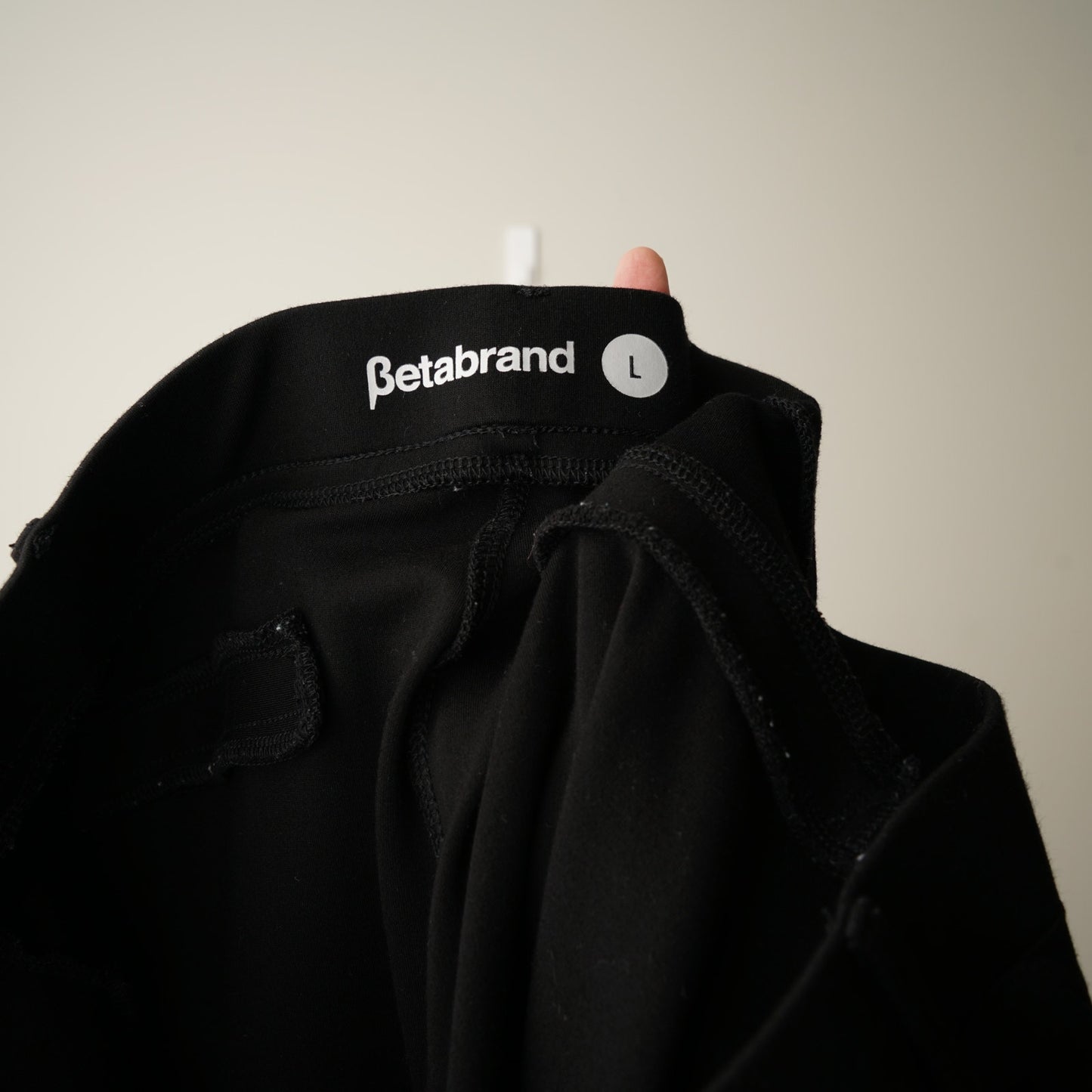 Betabrand Classic DPYP Dress Pant Yoga Pant Straight in Black Stretch Faux Fly L