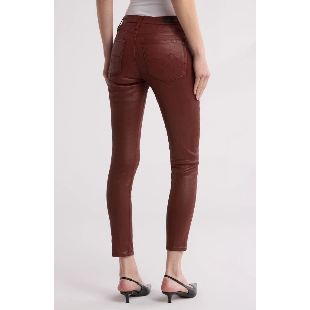 Adriano Goldschmied The Farrah Skinny Ankle Jeans Pants High-Rise Red USA Made