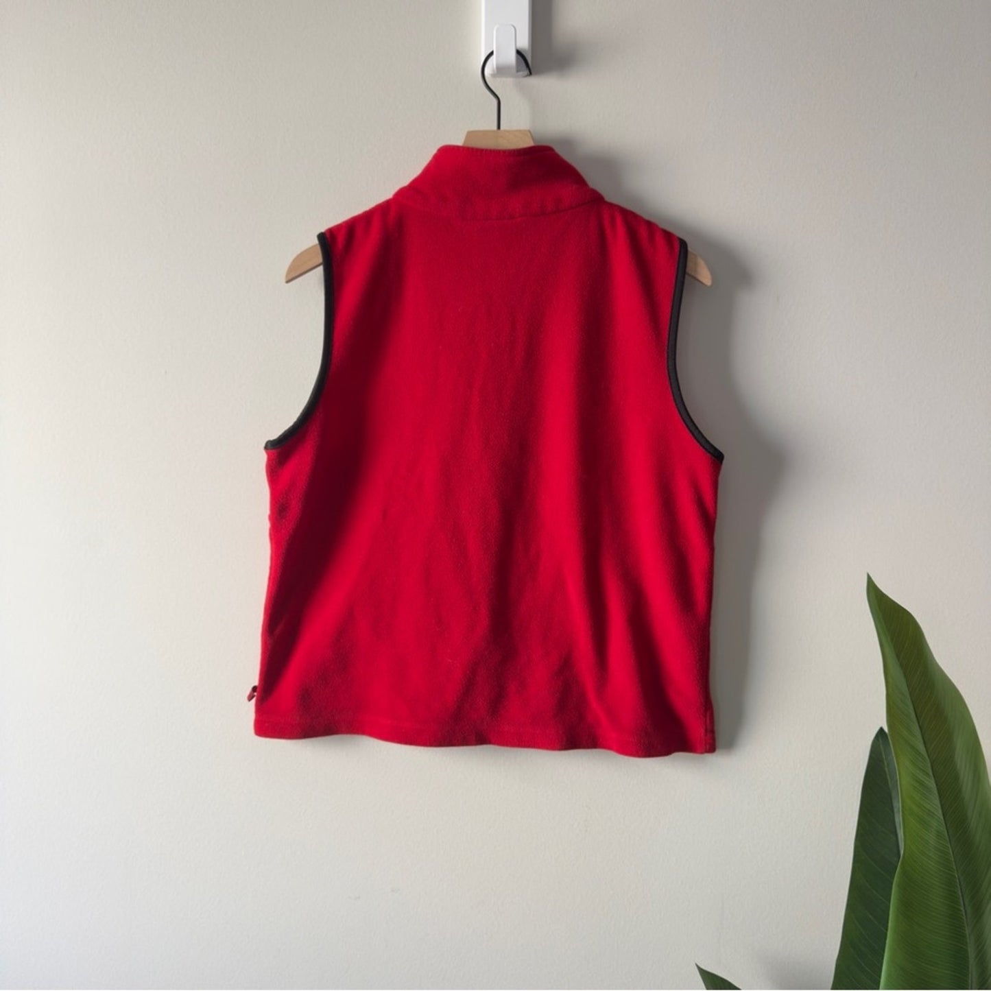Vintage Northern Reflections 90s Red Fleece Vest Fill Zip Sleeveless Winter L