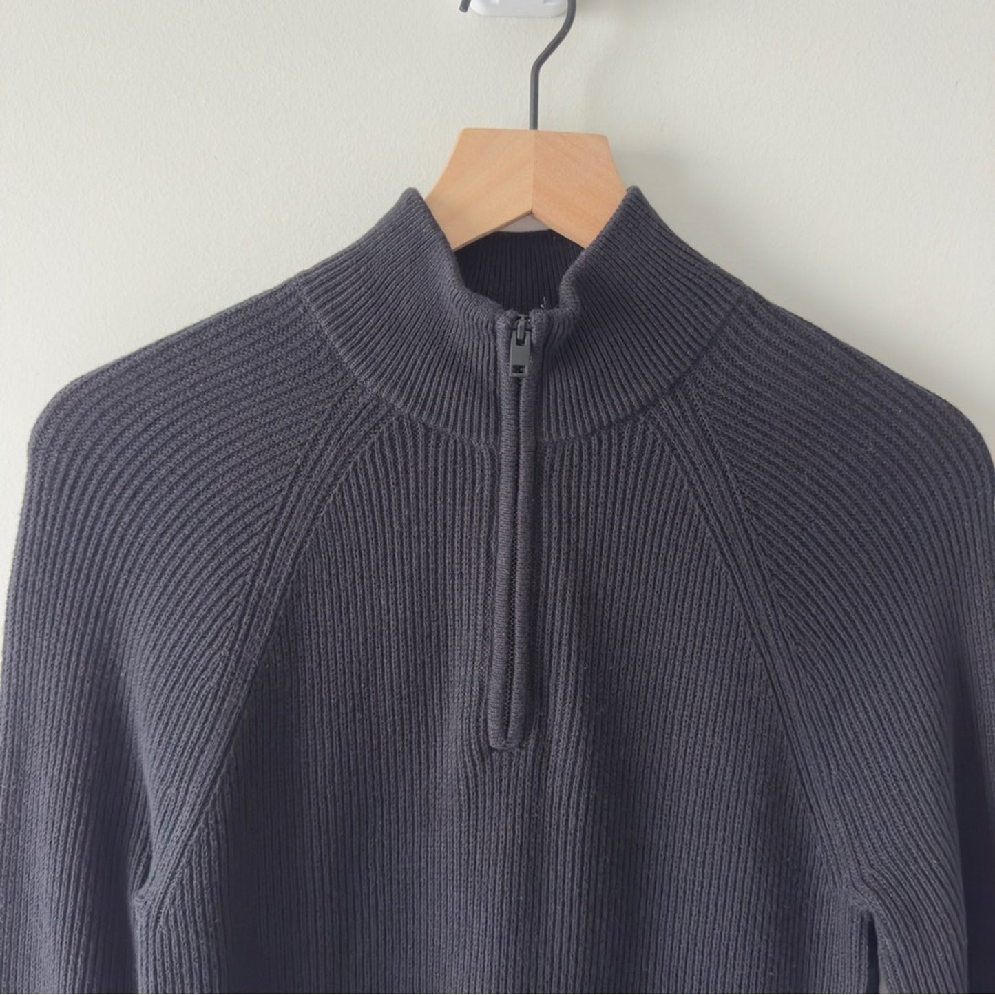 Express Black Half-Zip Turtleneck Sweater ribbed long sleeve classic fall winter