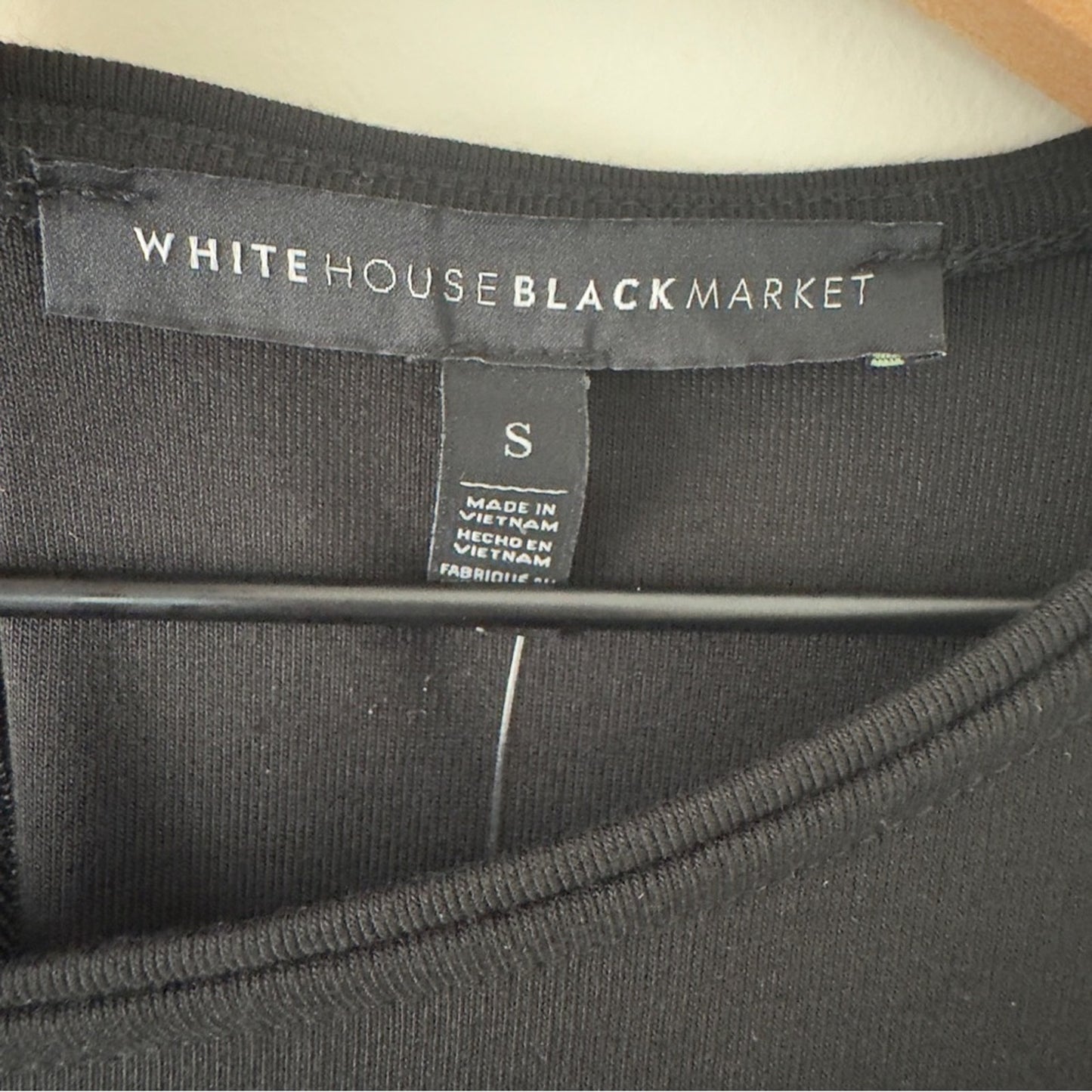 White House Black Market Bell Sleeve Sneaker Dress Classic Black Solid zip back