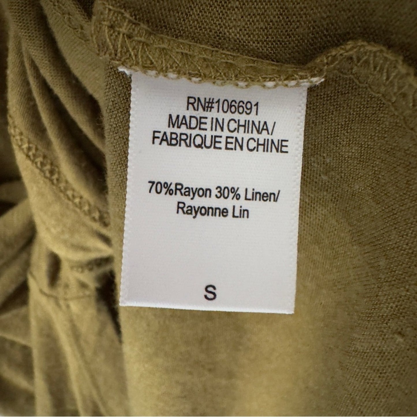 Young Fabulous & Broke Button Down Shirt Linen Blend Front pocket long sleeve S