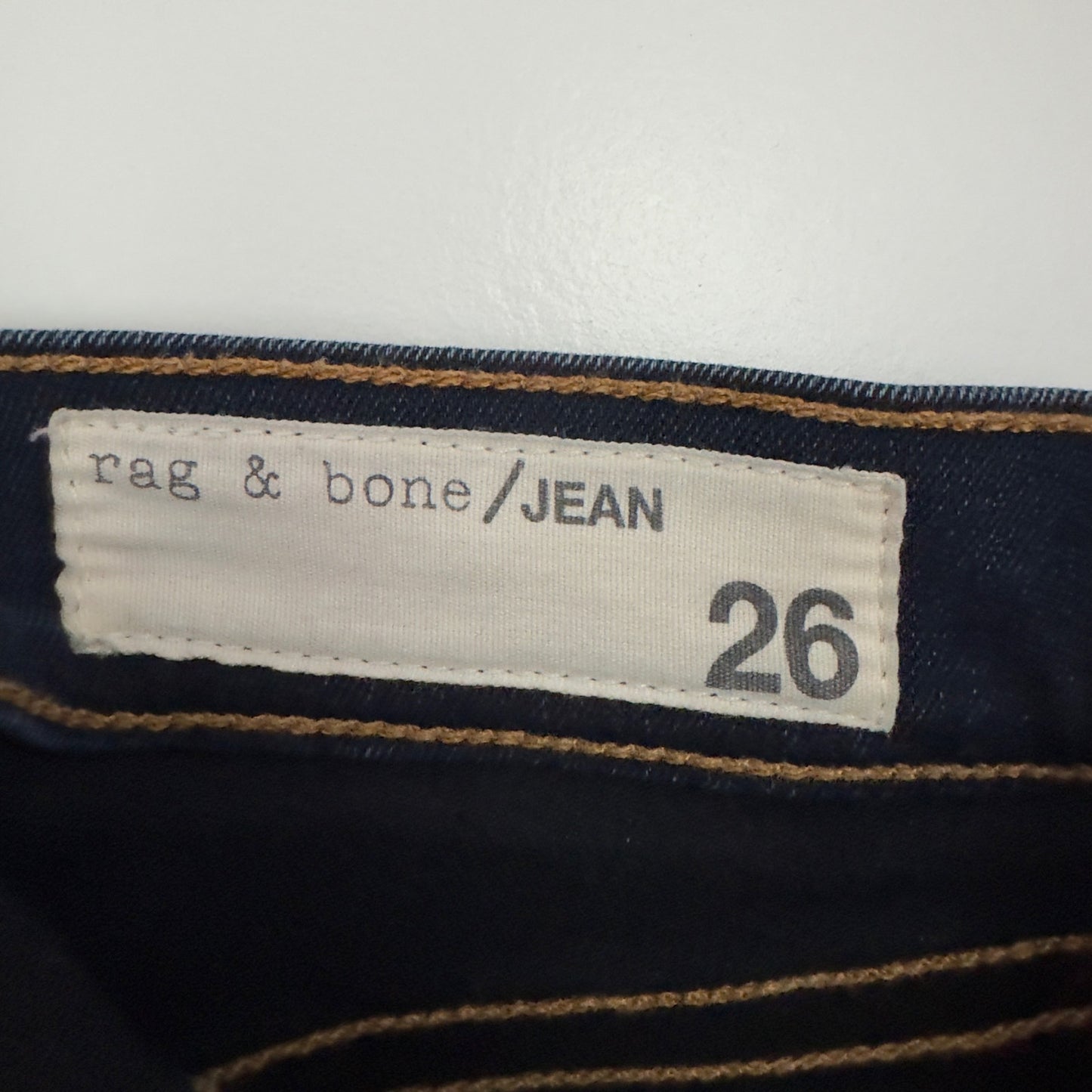 Rag & Bone Dark Wash Skinny Jeans 5-Pocket button zip Cotton stretch Made in USA