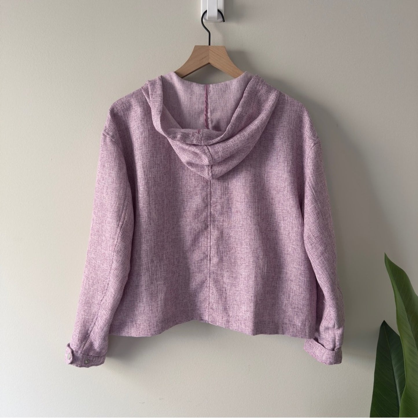 Anthropologie Avec Les Filles Lilac Hooded Jacket Full Zip Snap Drawstring hood