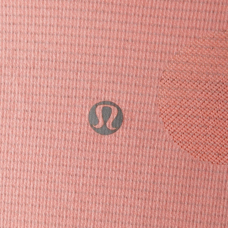 Lululemon Run: Swiftly Tech Short Sleeve in Pop Orange Polka Dot Running Active