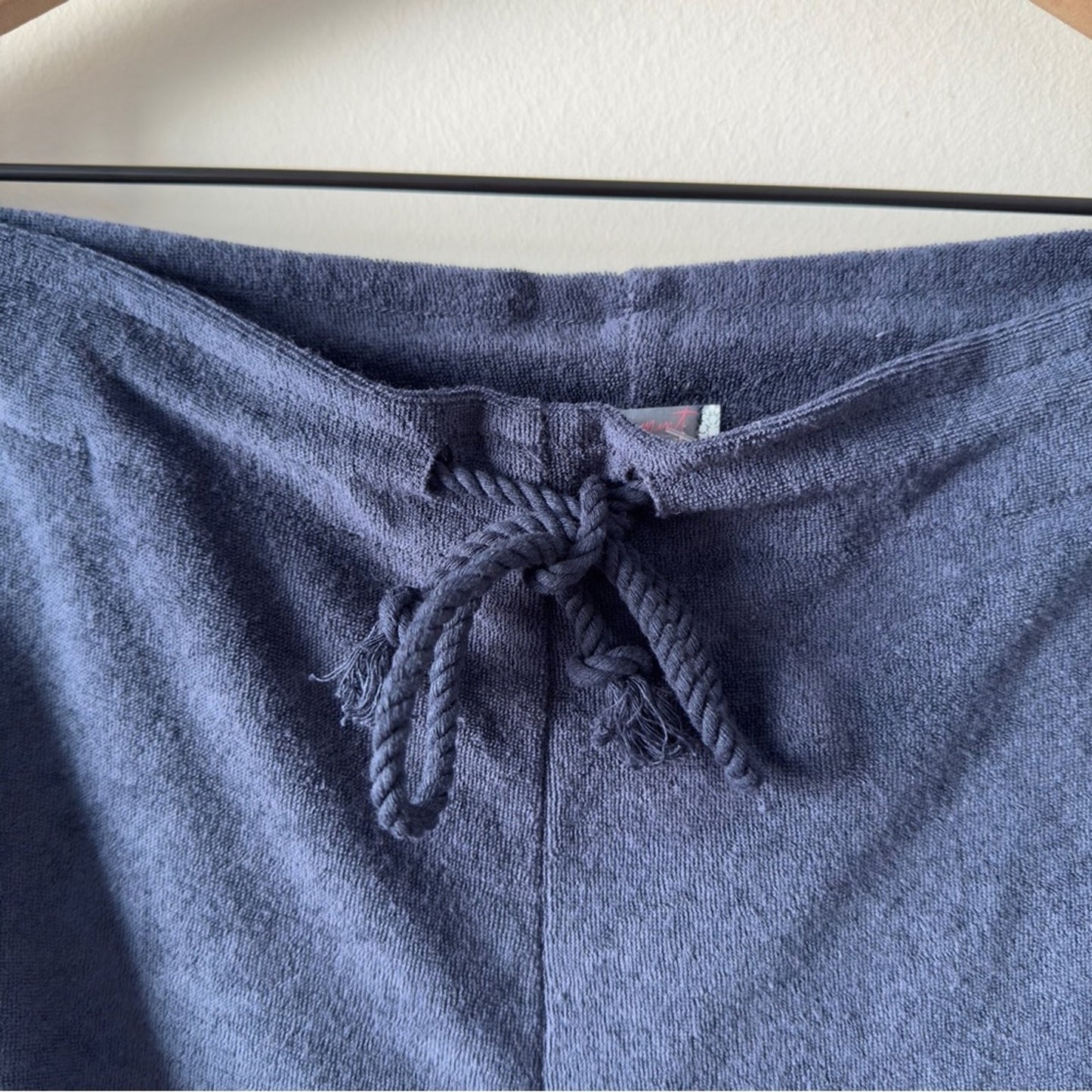 Free People FP Movement Summer Tide Pants in Midnight Navy Terrycloth wide leg