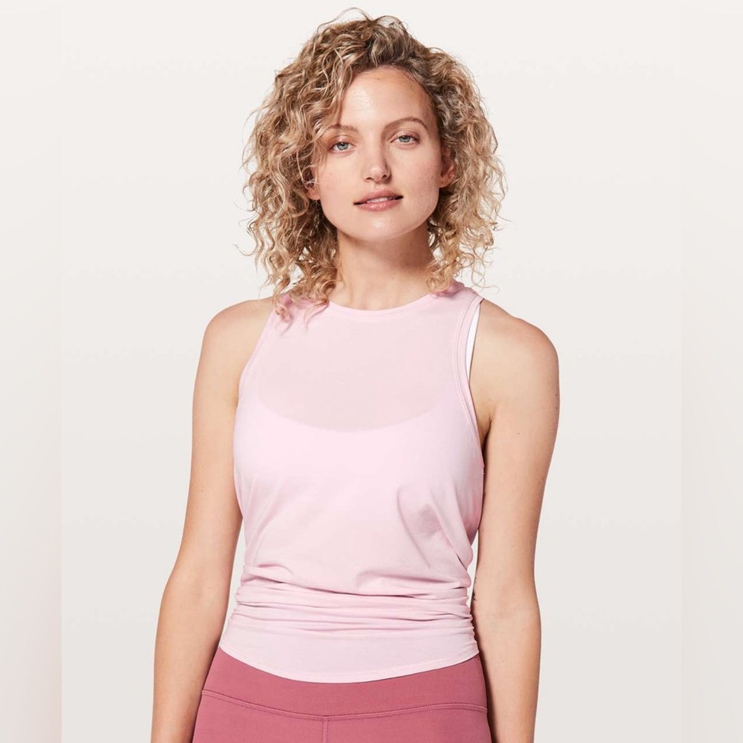 Lululemon All Tied Up Tank in Petals Pink Sleeveless Athletic Top Tie Cutout