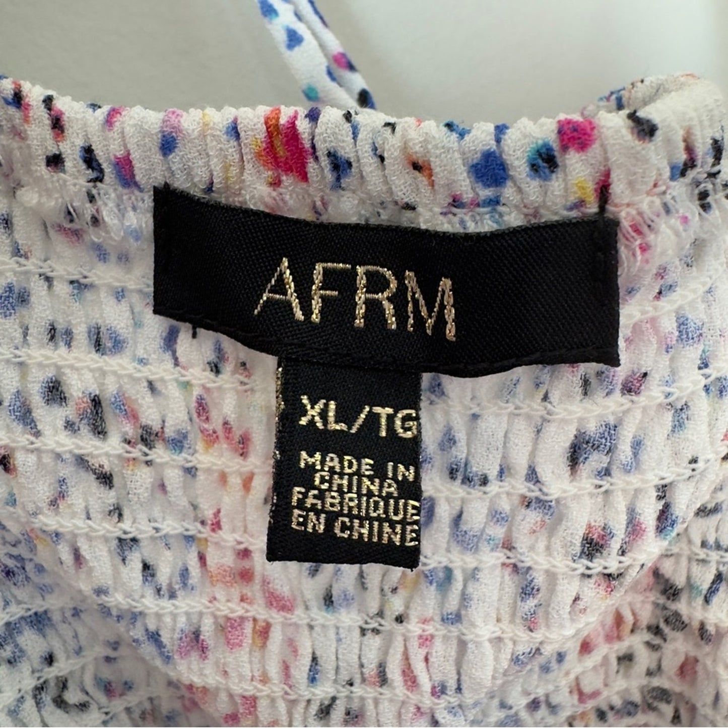 Revolve AFRM Multicolor Animal Print Crop Tie Front Camisole scoop v-neck smock