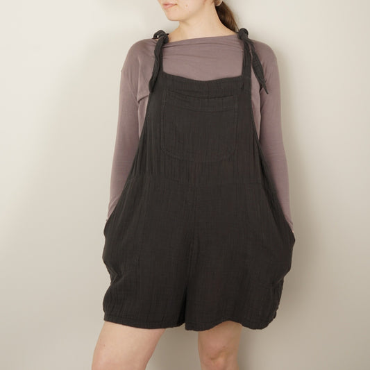 Aerie Gauze Fabric Adjustable Tie Straps Shorts Romper Shortalls Pockets XXL EUC