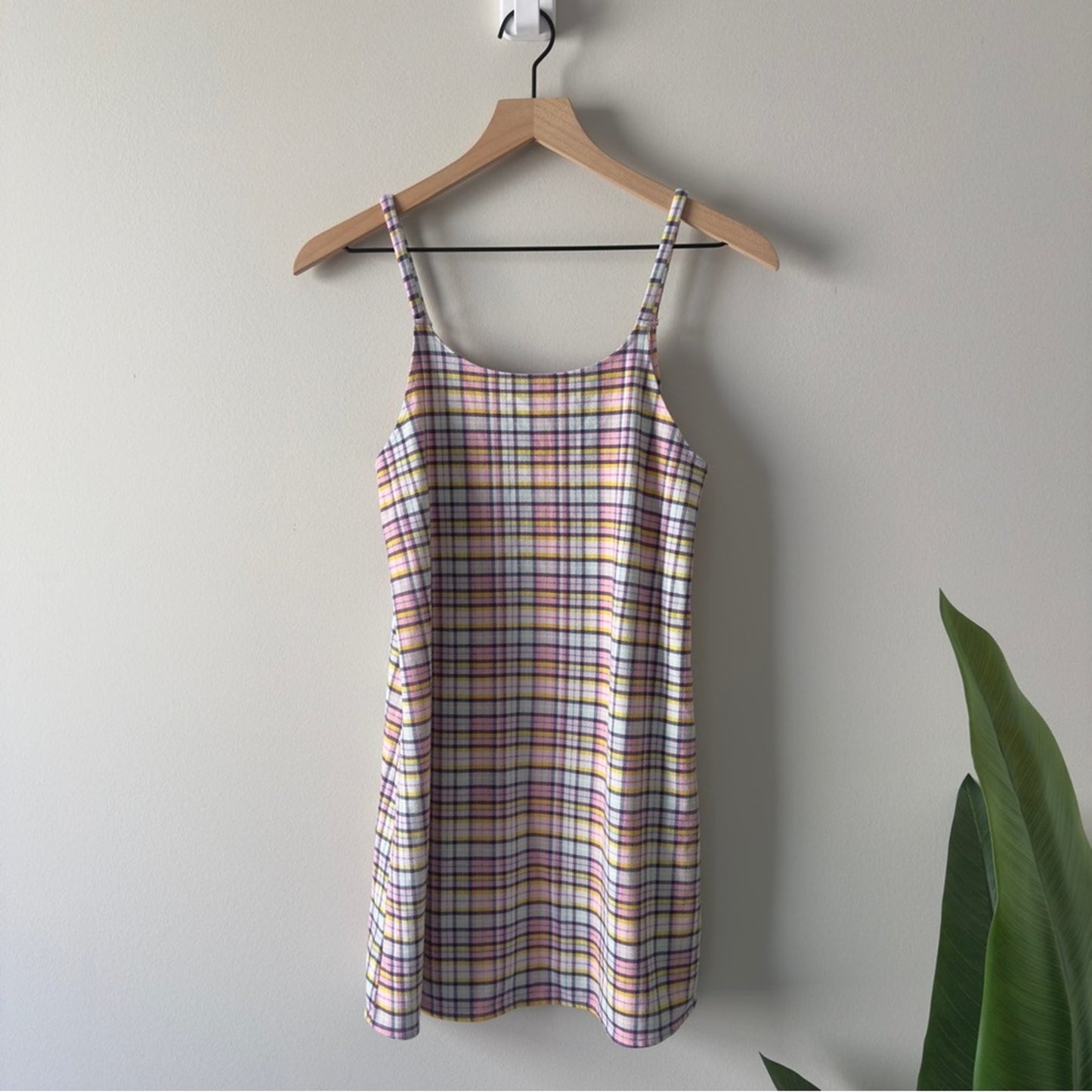 Justice Multicolor Plaid Slip Dress Spaghettie Strap Y2K Retro Colorful Pastel