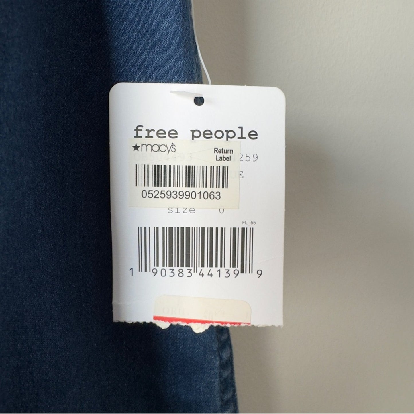 Free People Modern Femme Blue Denim Mini Skirt Dark Wash Zip Up Zipper Back Jean